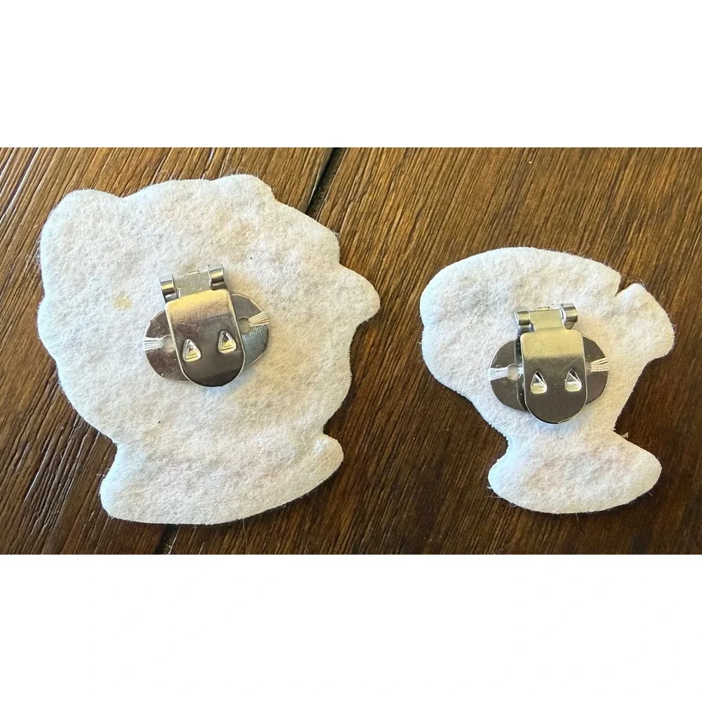Disney Beauty and the Beast Mrs Potts Chip Embroidered Glitter Hair Clips Set